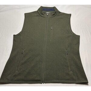 Southern Tide Mens Vest Green Sweater Fleece Vest Full Zip Casual Pockets